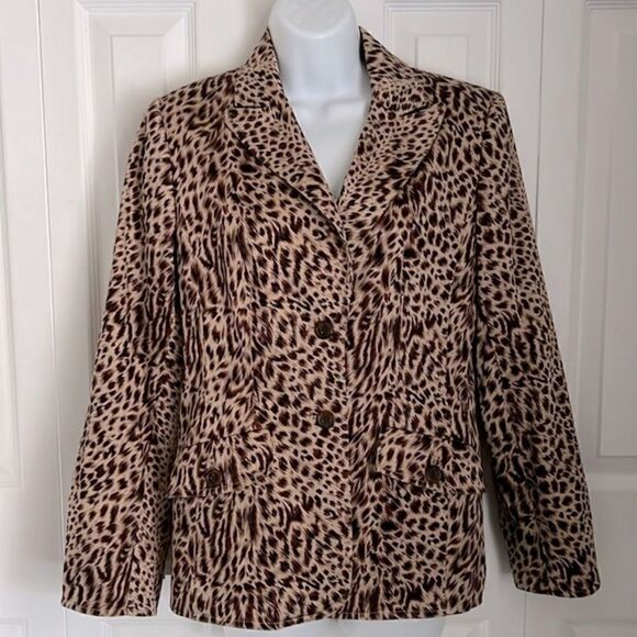 Guillaume‎ Tan/Brown Print Blazer Size Small NWT - Picture 1 of 16